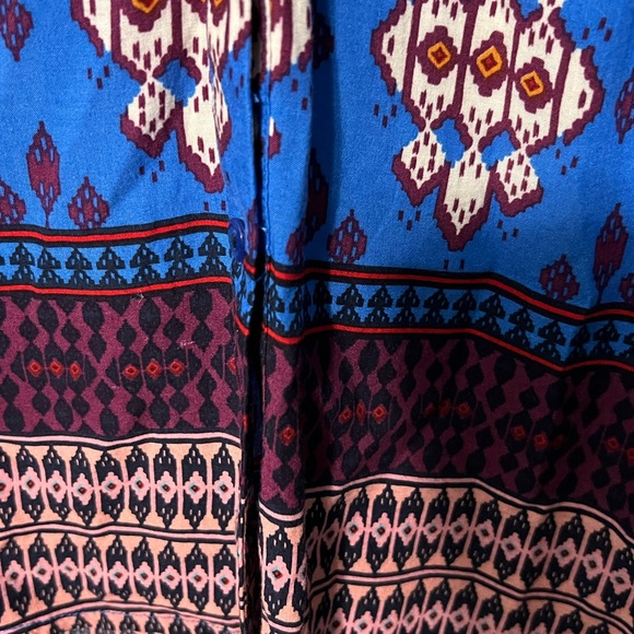 Maeve Aztec Blue print Blouse Size 2 - Picture 4 of 7